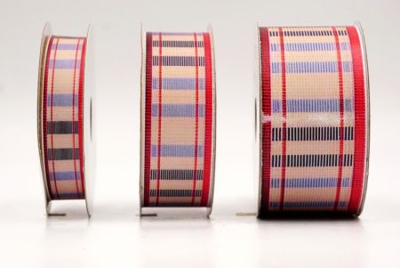 Rot und Marine Karoband mit schwarzen Akzenten Set_AI